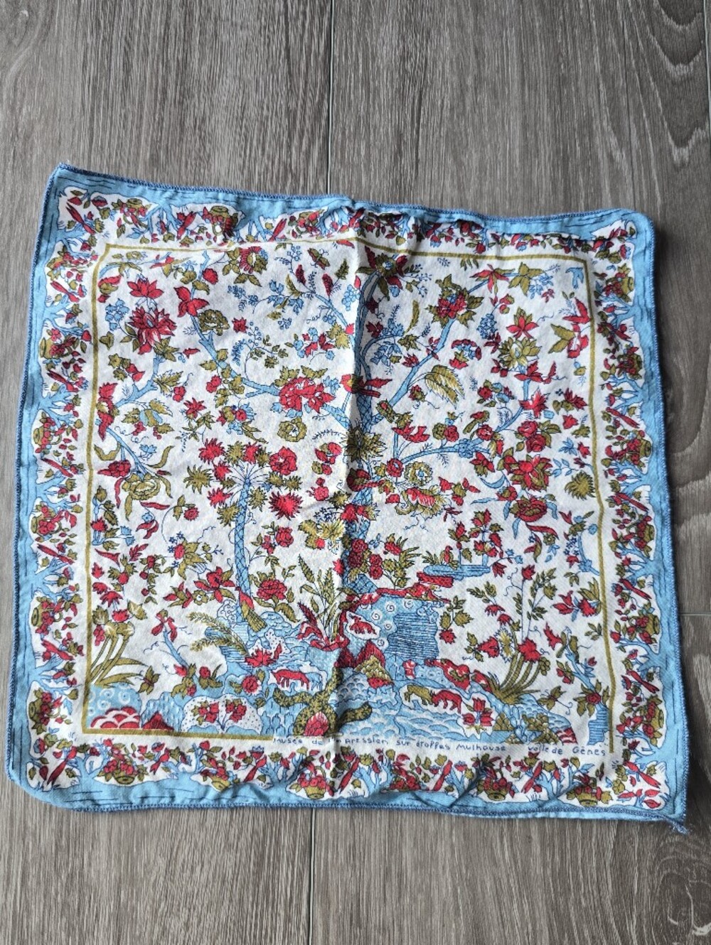 Musée de l'Impression Mulhouse Voile de Gênes Floral Cotton Scarf Toile France